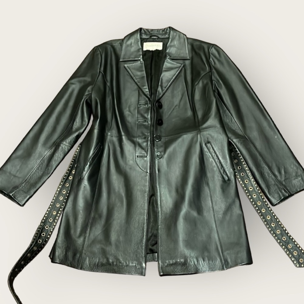 Chadwicks Black Leather Jacket size medium 100% leather